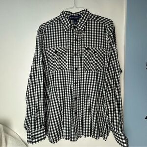Rocawear‎ Black White Checker Button-down Shirt 2XL Men's